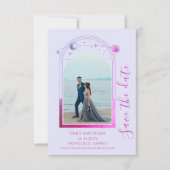 Mystical Lavender Pink Sun Moon Star Space Save The Date (Vorderseite)