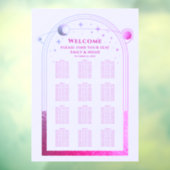 Mystical Lavender Pink Sun Moon Stars Hochzeit Fensteraufkleber (Blatt 3)