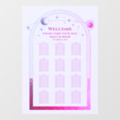 Mystical Lavender Pink Sun Moon Stars Hochzeit Fensteraufkleber (Blatt)