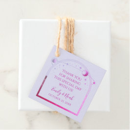 Mystical Lavender Pink Sun Moon Stars Hochzeit Geschenkanhänger