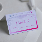 Mystical Lavender Pink Sun Moon Stars Hochzeit Platzkarte