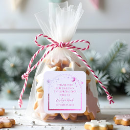 Mystical Lavender Pink Sun Moon Stars Hochzeit Quadratischer Aufkleber