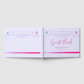 Mystical Lavender Pink Sun Moon Stars Wedding Gästebuch (Voll)
