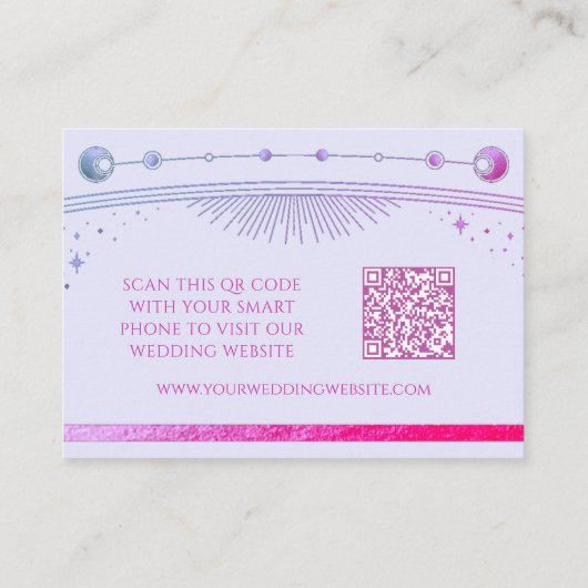 Mystical Lavender Wedding Website UAWG QR Code Begleitkarte (Rückseite)