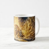 Mystical Leo Zodiac in Fiery Fantasy Scene Kaffeetasse (VorderseiteRechts)