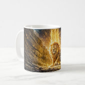 Mystical Leo Zodiac in Fiery Fantasy Scene Kaffeetasse (Vorderseite Links)
