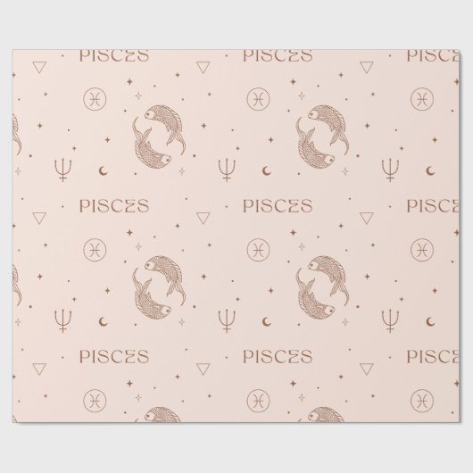 Mystical Libra Zodiac Pattern in Brown & Burgundy Geschenkpapier (Flach)