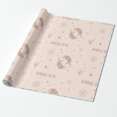 Mystical Libra Zodiac Pattern in Brown & Burgundy Geschenkpapier (Ungerollt)