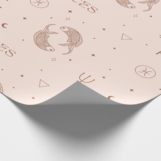 Mystical Libra Zodiac Pattern in Brown & Burgundy Geschenkpapier (Ecke)