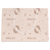 Mystical Libra Zodiac Pattern in Brown & Burgundy Große Geschenktüte (Vorderseite)