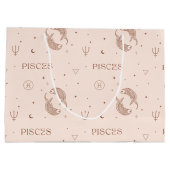 Mystical Libra Zodiac Pattern in Brown & Burgundy Große Geschenktüte (Rückseite)