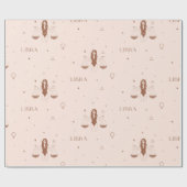Mystical Libra Zodiac Pattern in Pink and Brown Geschenkpapier (Flach)