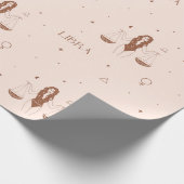 Mystical Libra Zodiac Pattern in Pink and Brown Geschenkpapier (Ecke)