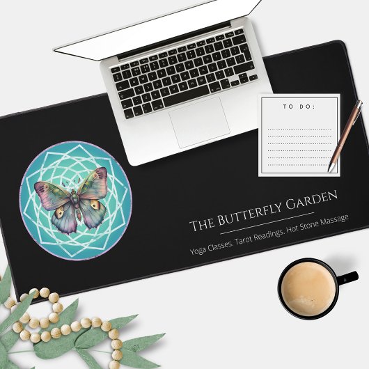 Mystical Lila Butterfly Mandala Tarot Reading Schreibtischunterlage