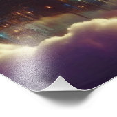 Mystical Lila Futuristic Fantasy City Fotodruck (Ecke)