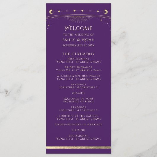 Mystical Lila Gold Sun Moon Stars Space Programm (Vorderseite)