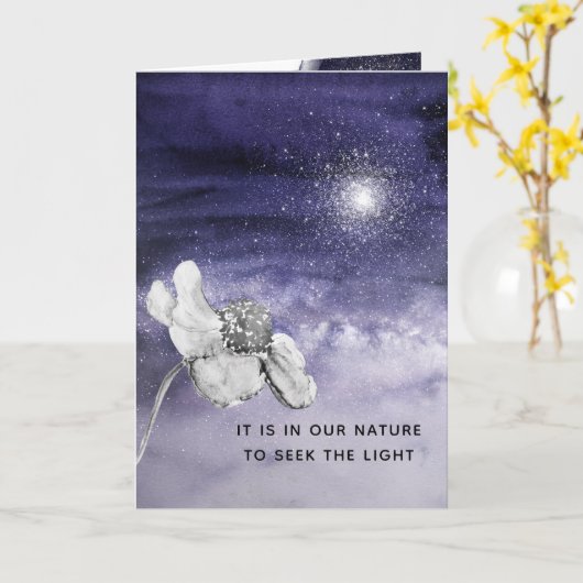 Mystical Lila Sky Motivierend Sprichwort Weihnacht Karte (Gelbe Blume)