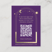 Mystical Lila Wedding Website UAWG QR Code Begleitkarte (Rückseite)