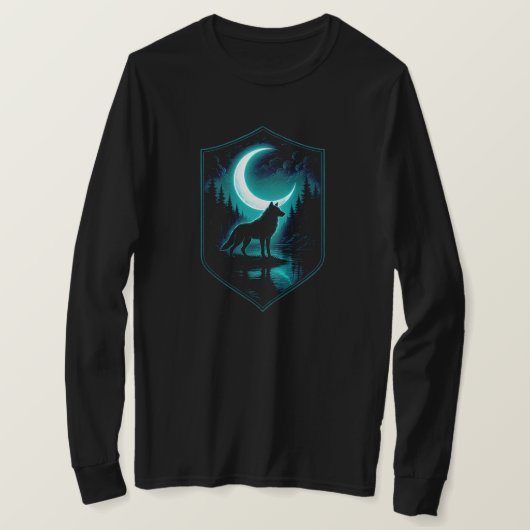 Mystical Lone Wolf von Moonlit River | NUR SCHWARZ T-Shirt (Design vorne)