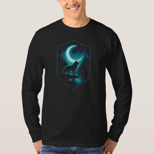 Mystical Lone Wolf von Moonlit River | NUR SCHWARZ T-Shirt (Vorderseite)