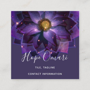 Mystical Lotus Blume Mandala   Neues Zeitalter Quadratische Visitenkarte