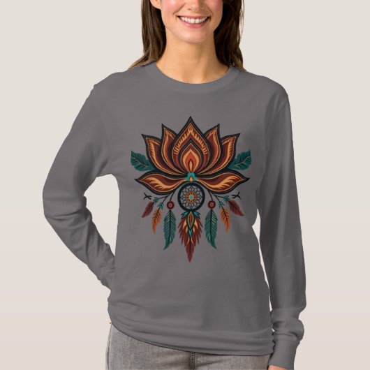 Mystical Lotus Dreamcatcher T-Shirt (Vorderseite)