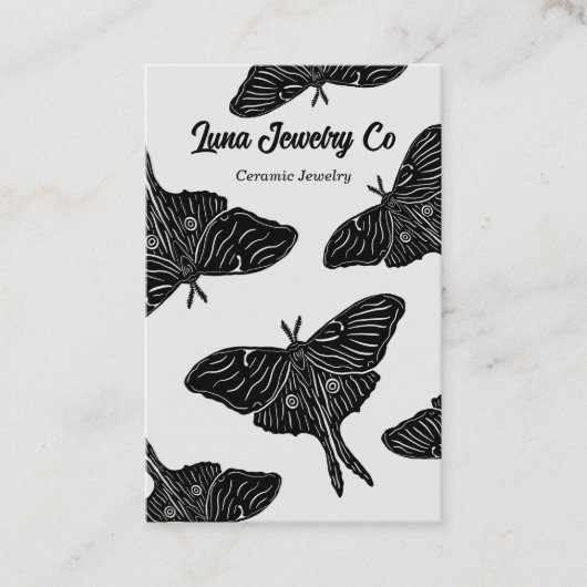 Mystical Luna Moth Blank Business Card Visitenkarte (Vorderseite)