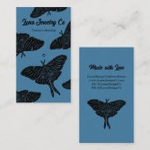 Mystical Luna Moth Juwelier Button Business Card Visitenkarte (Vorne/Hinten)