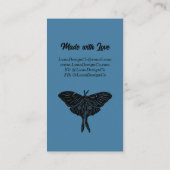 Mystical Luna Moth Juwelier Button Business Card Visitenkarte (Rückseite)