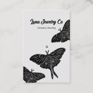 Mystical Luna Moth Juwelier Button Business Card Visitenkarte