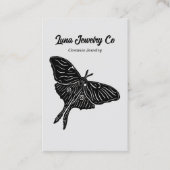 Mystical Luna Moth Juwelier Button Business Card Visitenkarte (Vorderseite)