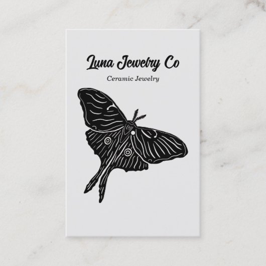 Mystical Luna Moth Juwelier Button Business Card Visitenkarte (Vorderseite)