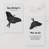 Mystical Luna Moth Juwelier Button Business Card Visitenkarte (Vorne/Hinten)