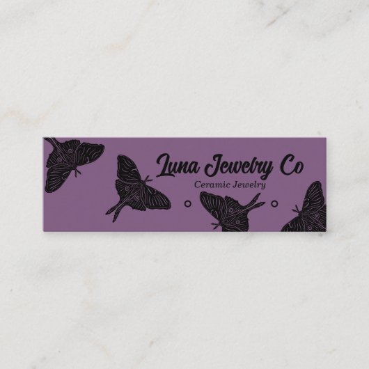 Mystical Luna Moth Juwelry Stud Business Card Mini Visitenkarte (Vorderseite)