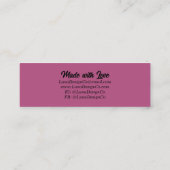 Mystical Luna Moth Juwelry Stud Business Card Mini Visitenkarte (Rückseite)