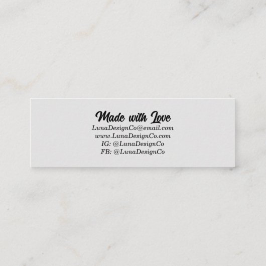 Mystical Luna Moth Juwelry Stud Business Card Mini Visitenkarte (Rückseite)