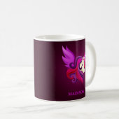 Mystical Magenta Unicorn Personalisierter Name Kaffeetasse (VorderseiteRechts)