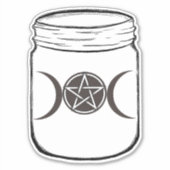 Mystical Magic Moons Mason Jar Halloween-Party Aufkleber (Vorderseite)