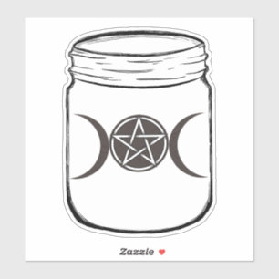 Mystical Magic Moons Mason Jar Halloween-Party Aufkleber