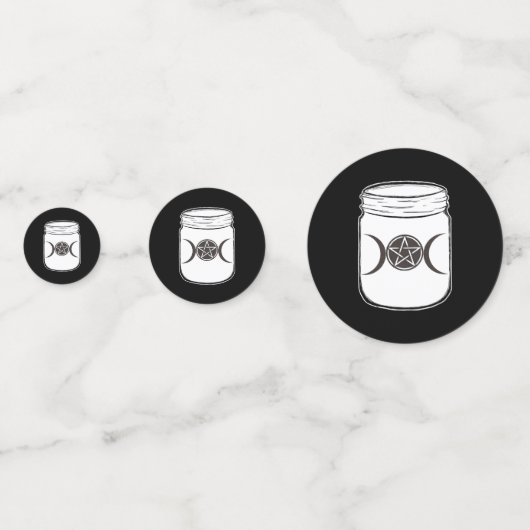 Mystical Magic Moons Mason Jar Halloween-Party Konfetti (Vorderseiten)