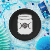Mystical Magic Moons Mason Jar Halloween-Party Pappteller (Party)