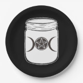 Mystical Magic Moons Mason Jar Halloween-Party Pappteller (Vorderseite)