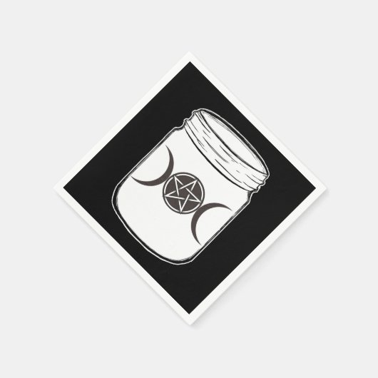 Mystical Magic Moons Mason Jar Halloween-Party Serviette (Ecke)