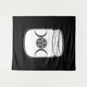 Mystical Magic Moons Mason Jar Halloween-Party Wandteppich (Vorderseite (Horizontal))