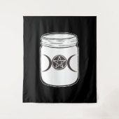 Mystical Magic Moons Mason Jar Halloween-Party Wandteppich (Vorderseite)