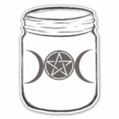 Mystical Magic Moons Triple Goddess Mason Jar Aufkleber (Vorderseite)