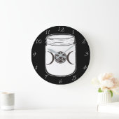 Mystical Magic Moons Triple Goddess Mason Jar Große Wanduhr (Zuhause)
