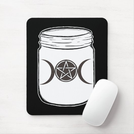 Mystical Magic Moons Triple Goddess Mason Jar Mousepad (Mit Mouse)