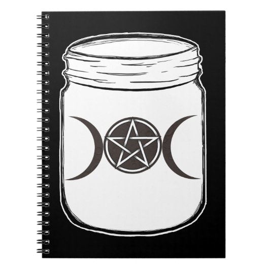 Mystical Magic Moons Triple Goddess Mason Jar Notizblock (Vorderseite)