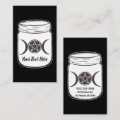 Mystical Magic Moons Triple Goddess Mason Jar Visitenkarte (Vorne/Hinten)